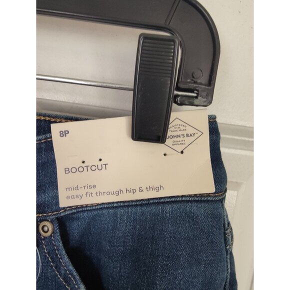 St. John's Bay Bootcut Secretly Slender Medium Wash Mid-Rise Jeans 8P NWT - Picture 3 of 8